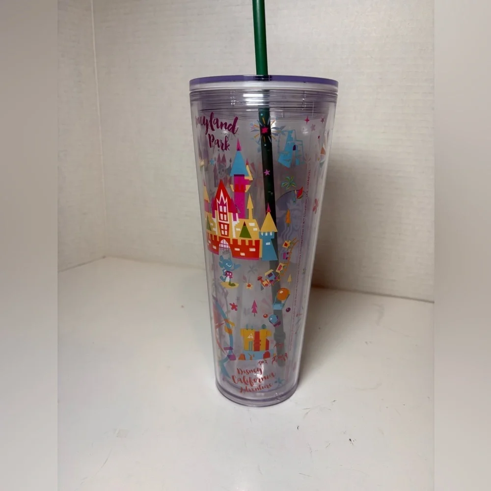 Disneyland Starbucks 24 oz Tumbler with Straw California Adventure Travel